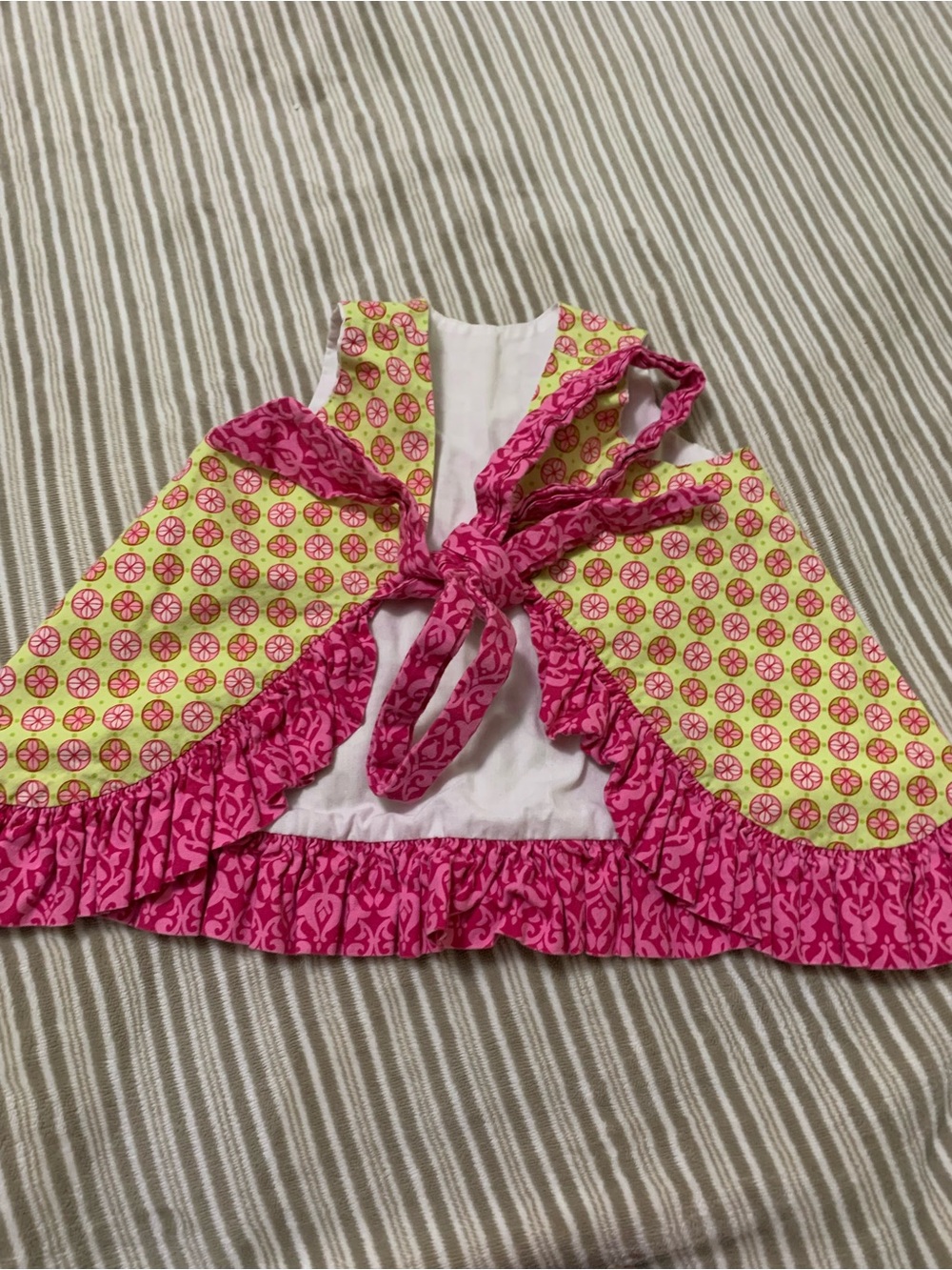 Pink & Lime Ruffled Halter Top